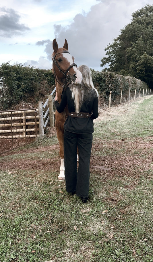 Pre order - Horse-bit Tweed Gilet- Black and Tan